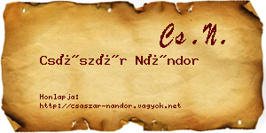 Császár Nándor névjegykártya